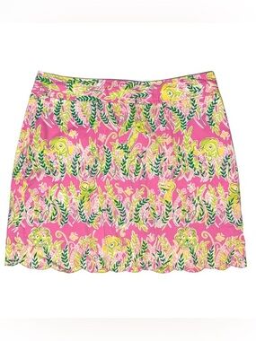 Lilly Pulitzer Scalloped Mini Skort Jungle Animals Tennis Club Millionaire Row 8